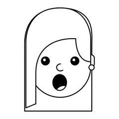 surprised young woman avatar character vector illustration design