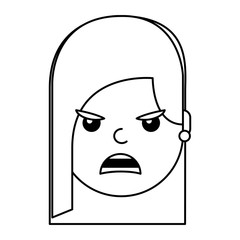 angry young woman avatar character vector illustration design