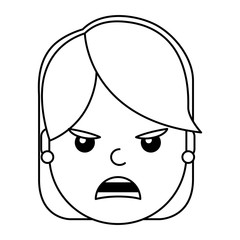 angry young woman avatar character vector illustration design