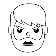 angry young man avatar character vector illustration design