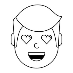 lovely young man avatar character vector illustration design