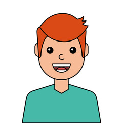 young man happy avatar character vector illustration design