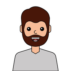 young man happy avatar character vector illustration design
