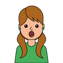 surprised young woman avatar character vector illustration design