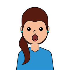 surprised young woman avatar character vector illustration design