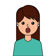 surprised young woman avatar character vector illustration design