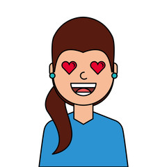 lovely young woman avatar character vector illustration design