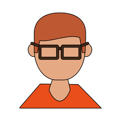 Geek man cartoon icon vector illustration graphic design