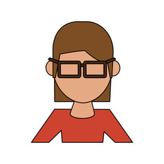 Geek woman avatar icon vector illustration graphic design