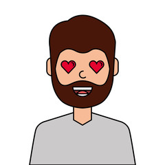 lovely young man avatar character vector illustration design