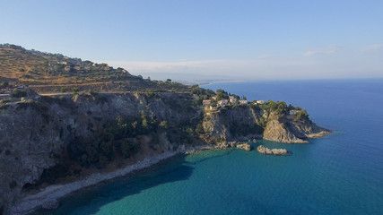 Fototapeta premium Beautiful coast of Camina, Calabria aerial view