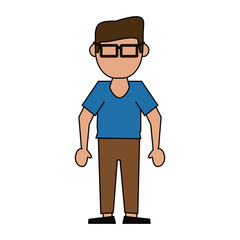 Geek man cartoon icon vector illustration graphic design