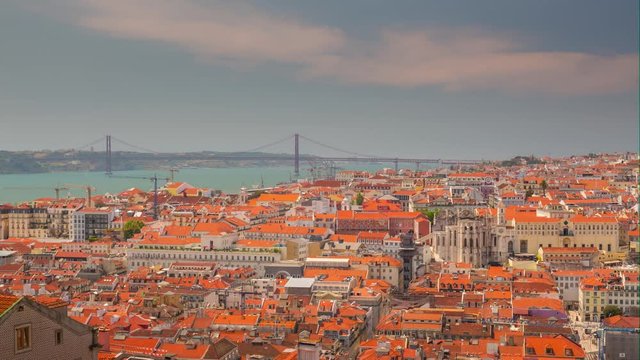 4k Lisbon Portugal Commercial square motion timelaspe hyperlapse UHD city