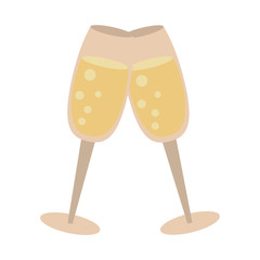 Champagne toasts cups icon vector illustration graphic design