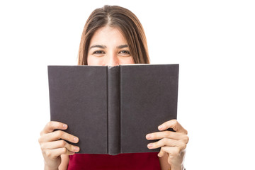 Pretty girl reading a book