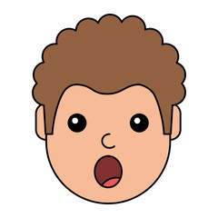 surprised young man avatar character vector illustration design