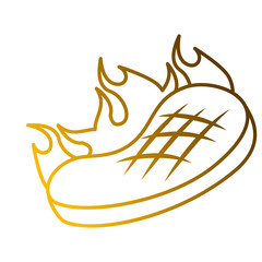 roasted steak beef flame food icon vector illustration