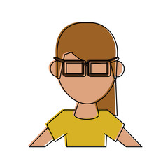 Geek woman avatar icon vector illustration graphic design