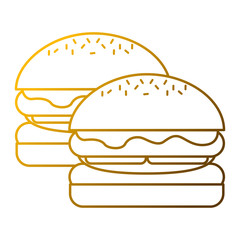 pair burgers fast food unhealthy vector illustration
