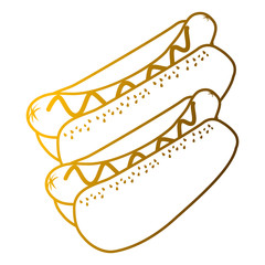 pair hot dogs bread and sausages food vector illustration