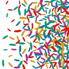 Vector Confetti Background Pattern. Element of design. Colored feathers on a white background