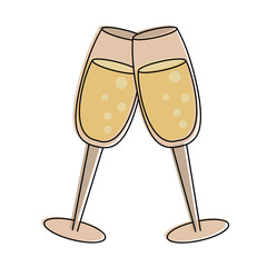 Champagne toasts cups icon vector illustration graphic design icon vector illustration graphic design