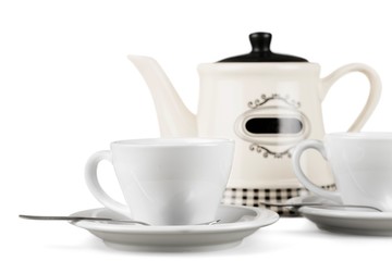 Teapot with Cups of Tea