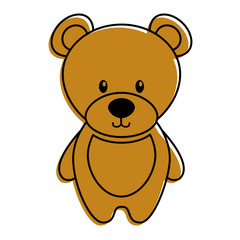 cute teddy bear toy adorable icon vector illustration
