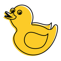 rubber duck toy shower play icon vector illustration
