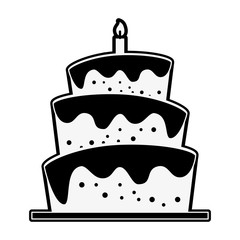 Birthday big cake icon vector illustration graphic design