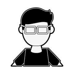 Geek man cartoon icon vector illustration graphic design