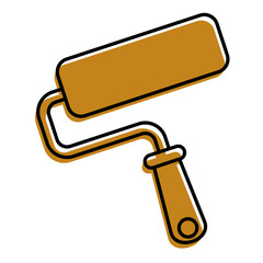 roller brush paint repair tool vector illustration