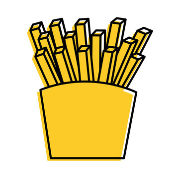 fries french fast food box icon vector illustration