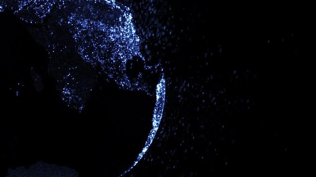 Digital data globe abstract 3D rendering of a scientific technology data messages network planet earth conveying connectivity, complexity and sending information in modern digital age