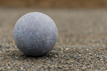 Close Up Blue Bocce Ball Left