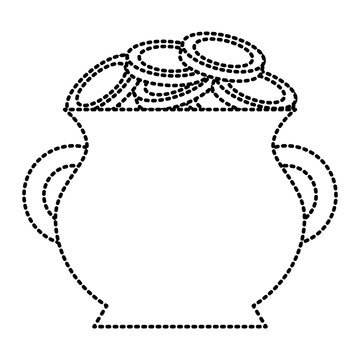 cauldron full of coins treasure image vector illustration