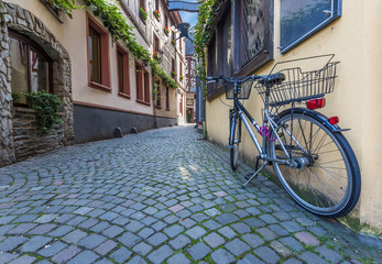 Fototapeta na wymiar Typical alleyway in Bernkastel in Germany.tif