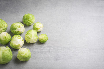 Brussel sprouts on a stone background