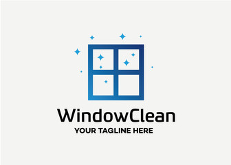 Window Clean Logo Template Design Vector, Emblem, Design Concept, Creative Symbol, Icon