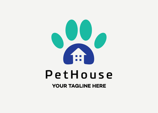 Pet House Logo Template Design Vector, Emblem, Design Concept, Creative Symbol, Icon