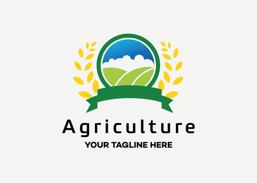 Agriculture Logo Template Design Vector, Emblem, Design Concept, Creative Symbol, Icon
