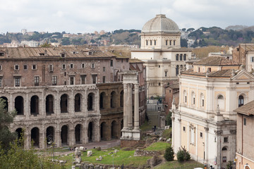 Fototapeta na wymiar Dächer Ansicht von Rom als Set