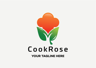 Cook Rose Logo Template Design Vector, Emblem, Design Concept, Creative Symbol, Icon