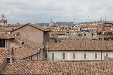 Fototapeta na wymiar Dächer Ansicht von Rom als Set