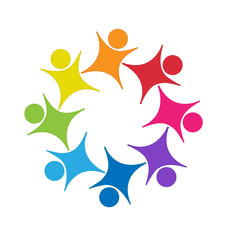 Obraz premium Cheerful playful children school group, icon