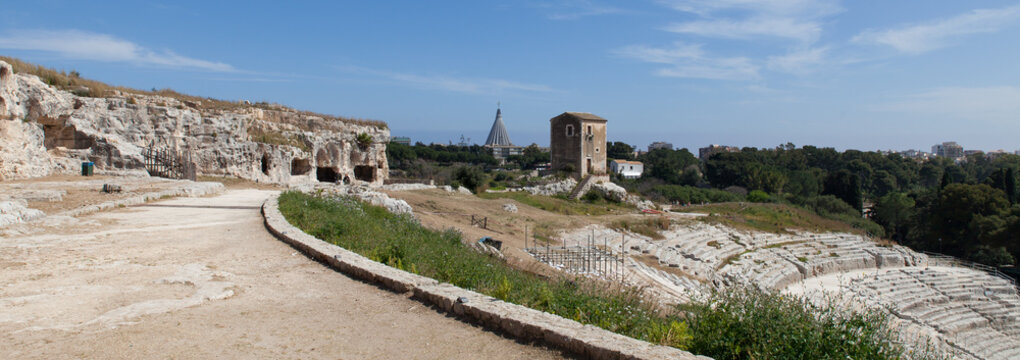 Arch&auml;ologischer Park Neapolis in Syrakus Sizilien als Poanorama