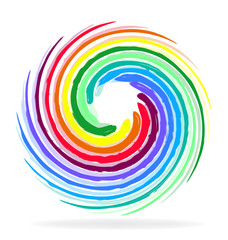 Multi-colored swirly circle icon