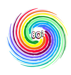 80s Multi-colored swirly circle icon