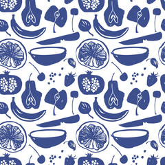 Fruit silhouettes  pattern