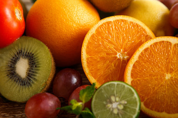 fresh mixed tropical fruits